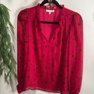 Elegant Floral Ruffle Blouse